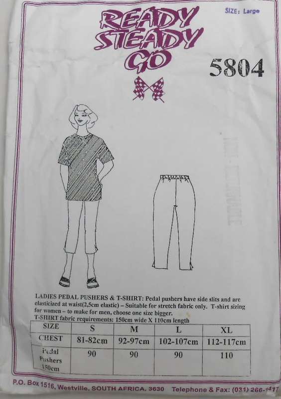READY-STEADY-GO  5804 LADIES PEDAL PUSHERS & T-SHIRT SIZE small 81-82 cm