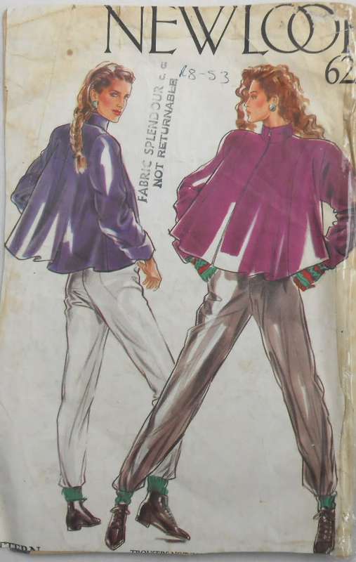 NEW LOOK 6220 STUNNING HI NECK SHORT JACKET/TOP SIZE 8-18 COMPLETE-UNCUT-F/F- PATTERN ONLY-NO INST