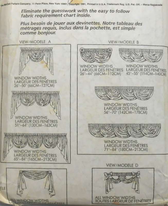 McCALLS HOME DEC 5173-WINDOW ESSENTIALS ONE SIZE- COMPLETE