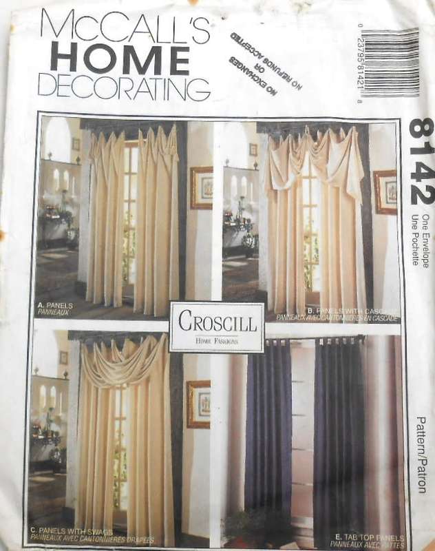 McCALLS HOME DECORATING  8142-CUSTOM DESIGNED WINDOW TREATMENTS ONE SIZE- COMPLETE