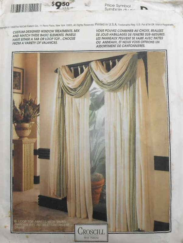 McCALLS HOME DECORATING  8142-CUSTOM DESIGNED WINDOW TREATMENTS ONE SIZE- COMPLETE