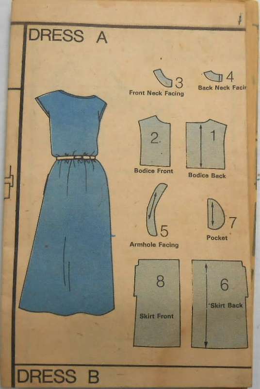 VOGUE 7934 DRESS-SLIGHTLY FLARED SIZE 12 COMPLETE-UNCUT-F/FOLDED-NO COVER-ZIPLOC