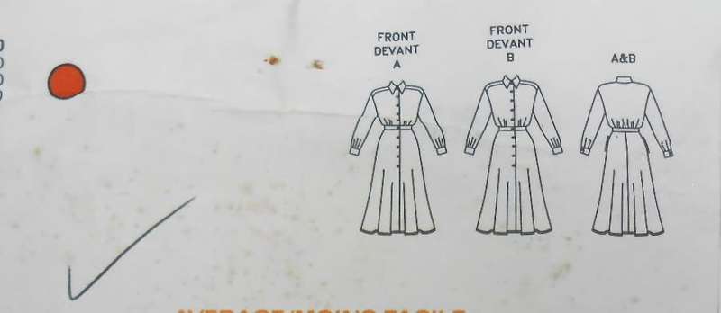 VOGUE 1250 CLAUDE MONTANA LINED DRESS SIZE 14-16-18 COMPLETE-MOSTLY CUT-CUT TO 14/16