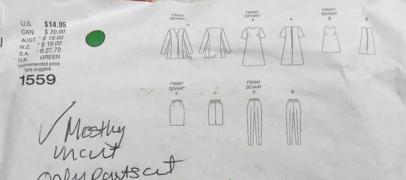 VOGUE 1565 MATERNITY JACKET-DRESS-TUNIC-SKIRT-PANTS- SIZE 12-14-16 COMPLETE-MOSTLY UNCUT ONLY PANTS