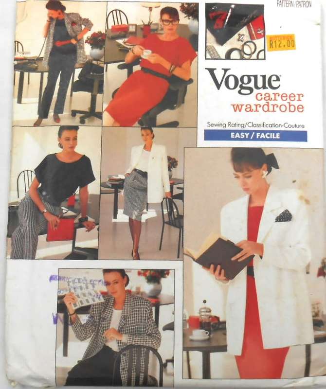 VOGUE 2023 CAREER WARDROBE - JACKET-DRESS-TOP-SKIRT-PANTS  SIZE 12-14-16 COMPLETE-ONLY SKIRT CUT
