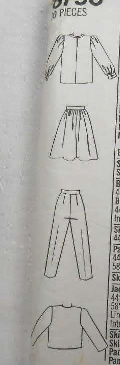 SIMPLICITY 8798 PANTS-SKIRT-BLOUSE-LINED JACKET SIZE 12- COMPLETE