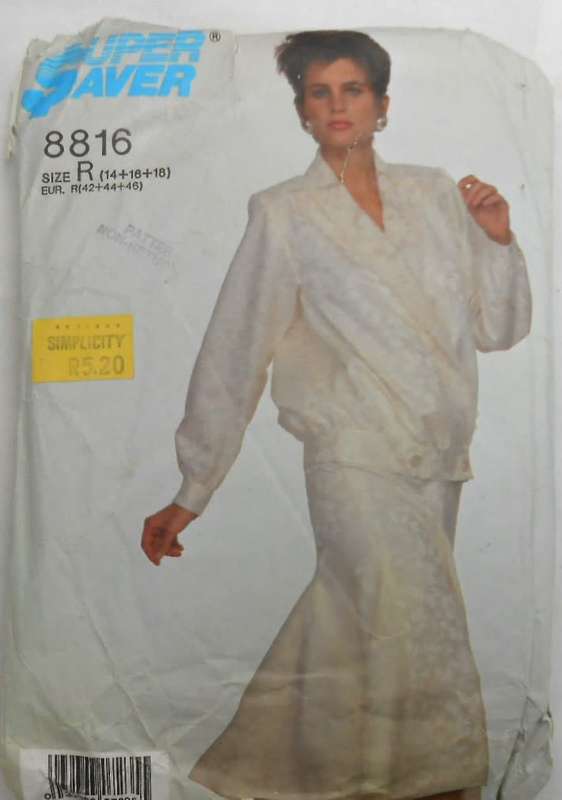SIMPLICITY 8816 TWO PIECE DRESS SIZE 14-16-18 COMPLETE-PART CUT