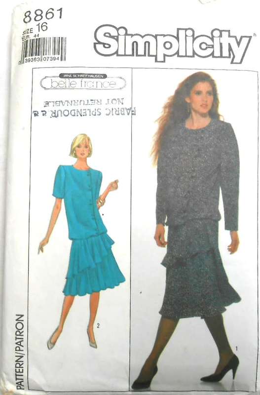 SIMPLICITY 8861 BLOUSON DRESS SIZE 16 COMPLETE