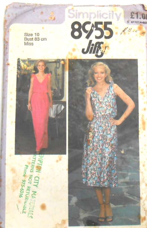 SIMPLICITY 8955 PULLOVER DRESS SIZE 10 BUST 83 CM COMPLETE