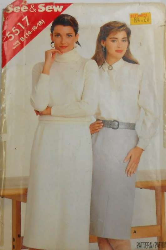 BUTTERICK 5517  SKIRTS SIZE 14-16-18 COMPLETE