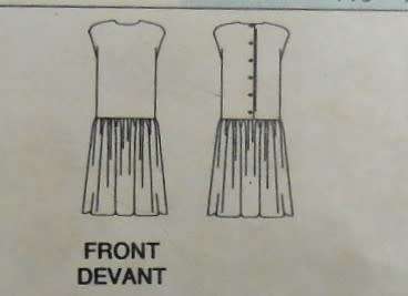 BUTTERICK 5631 LOOSE FITTING DROPPED WAIST BODICE DRESS SIZE 8-10-12 COMPLETE