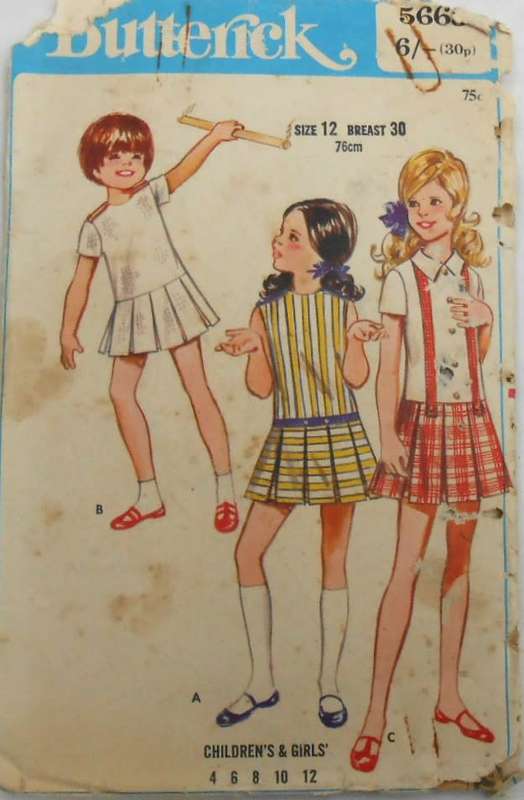 BUTTERICK 5665 GIRLS ONE PIECE DRESS SIZE 12 YEARS BREAST 30 COMPLETE