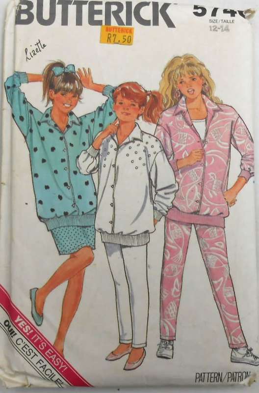 BUTTERICK  5746 GIRLS TOP-PANTS-SKIRT SIZE 12-14 YEARS COMPLETE