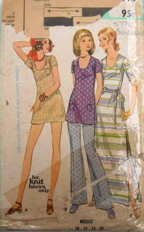 VINTAGE BUTTERICK 5770 ONE PIECE DRESS & PANTS SIZE 10 COMPLETE