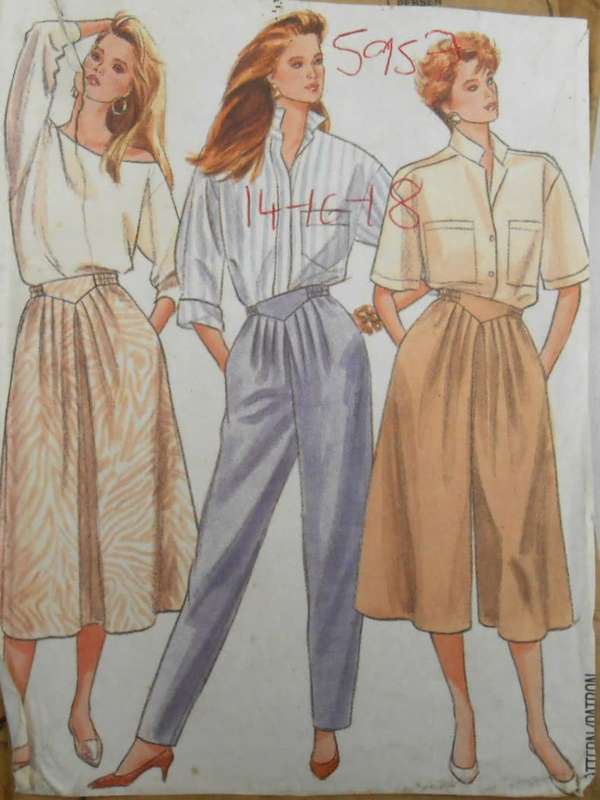 BUTTERICK 5957 PANTS-CULOTTES-SKIRT SIZE 14-16-18 SEE LISTING-CUT TO 18