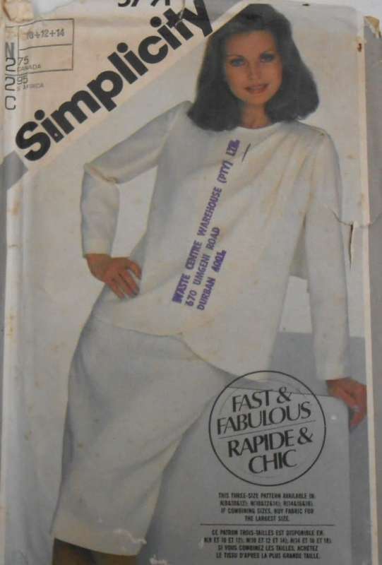 SIMPLICITY 5791 STRAIGHT SKIRT & ASYMMETRICAL JACKET SIZE 10-12-14 COMPLETE-UNCUT-F/FOLDED