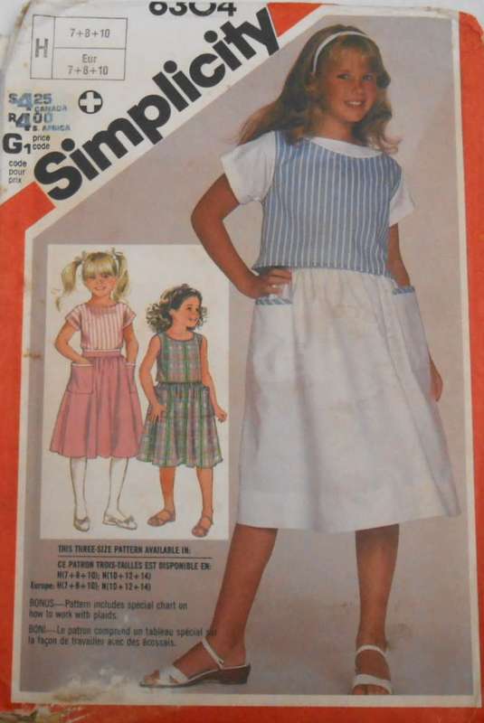 SIMPLICITY 6304 GIRLS SKIRT-PULLOVER TOP-BLOUSE SIZE 7-8-10 YEARS COMPLETE