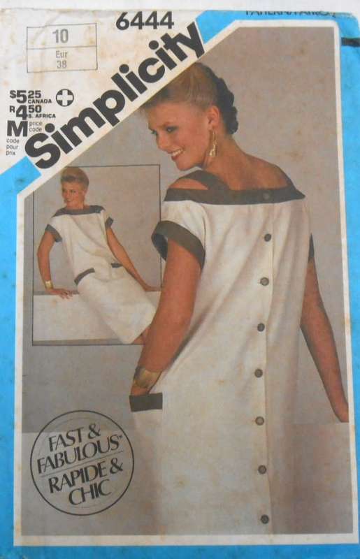 SIMPLICITY 6444 BACK BUTTONED DRESS SIZE 10 COMPLETE