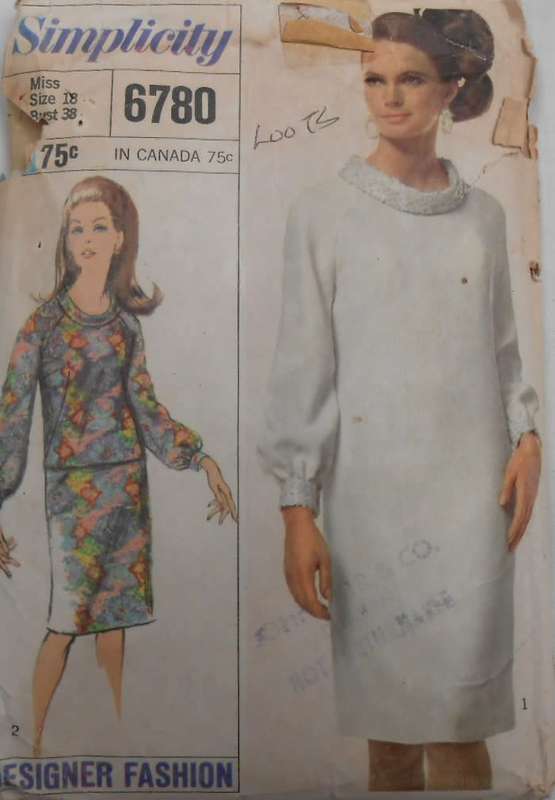 SIMPLICITY 6780 ONE OR TWO PIECE DRESS SIZE 18 BUST 38 SEE LISTING-ZIPLOC