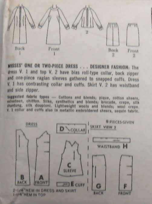 SIMPLICITY 6780 ONE OR TWO PIECE DRESS SIZE 18 BUST 38 SEE LISTING-ZIPLOC
