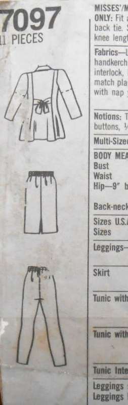 SIMPLICITY 7087 SKIRT-LEGGINGS-TUNIC SIZE 10-16 -SEE LISTING-ZIPLOC