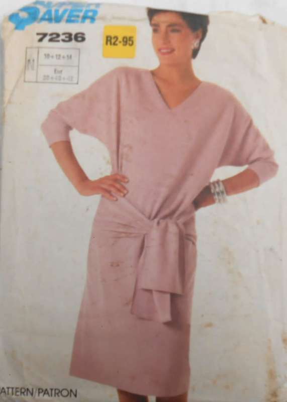 SIMPLICITY 7236 PULLOVER DRESS SIZE 10-12-14 COMPLETE-CUT TO 12
