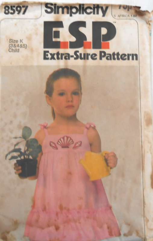 SIMPLICITY 8597 GIRLS SUNDRESS SIZE 3-4-5 YEARS COMPLETE-WITH TRANSFER