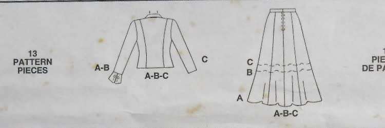McCALLS 7883 TOP & SKIRT IN 3 LENGTHS SIZE 8-10-12 COMPLETE-UNCUT-F/FOLDED