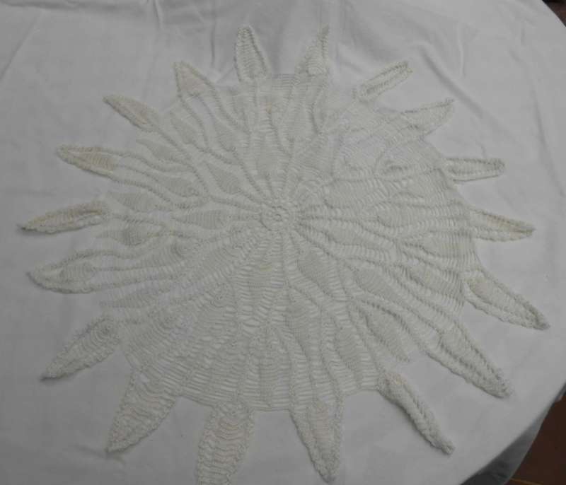 VINTAGE FINELY ROUND DOILY - 55 CM DIAMETER EDGE TO EDGE