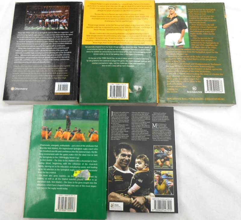 FIVE DIFFERENT AUTHORS -RUGBY AUTOBIOGRAPHIES  - ONE PRICE FOR ALL FIVE TITLES