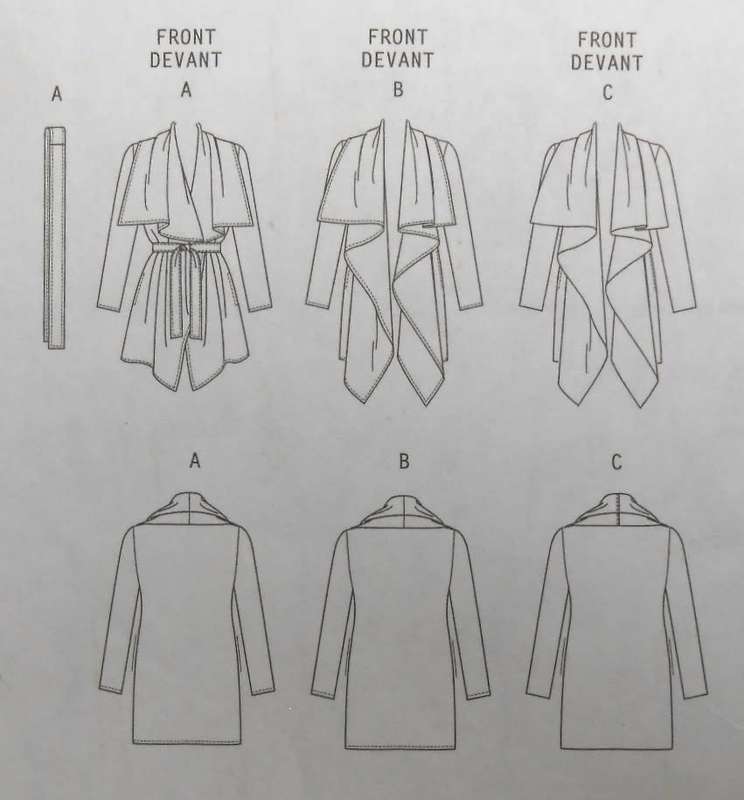 VERY EASY VOGUE PATTERN V8696 JACKET & BELT-SIZE XS-S-M  (4-14)- COMPLETE-UNCUT TO SIZE 14
