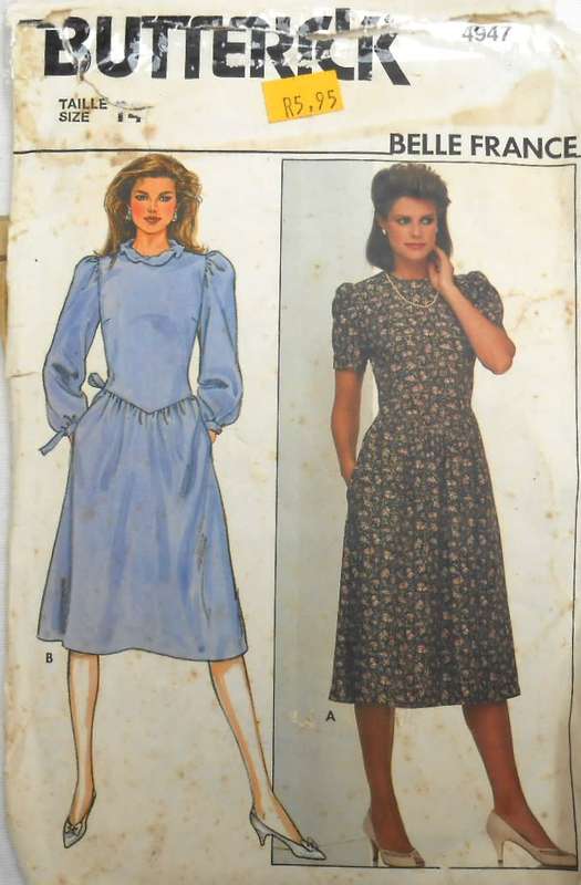 BUTTERICK 4947 SEMI FITTED DRESS SIZE 14 COMPLETE