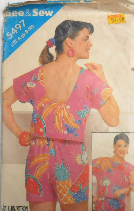 BUTTERICK 5497 TOP & SHORTS SIZE 6-8-10 COMPLETE