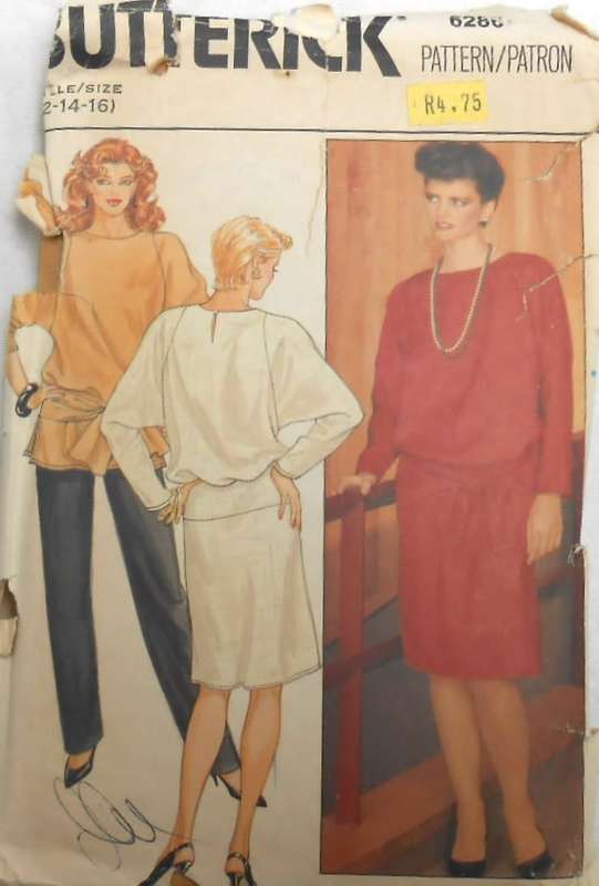 BUTTERICK 6286 DRESS-TOP-PANTS SIZE 12-14-16 COMPLETE-CUT TO 16