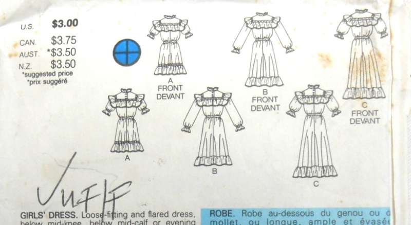 BUTTERICK 6916 GIRLS LOOSE FITTING & FLARED DRESS SIZE 7-8-10 YEARS COMPLETE-UNCUT-F/FOLDED