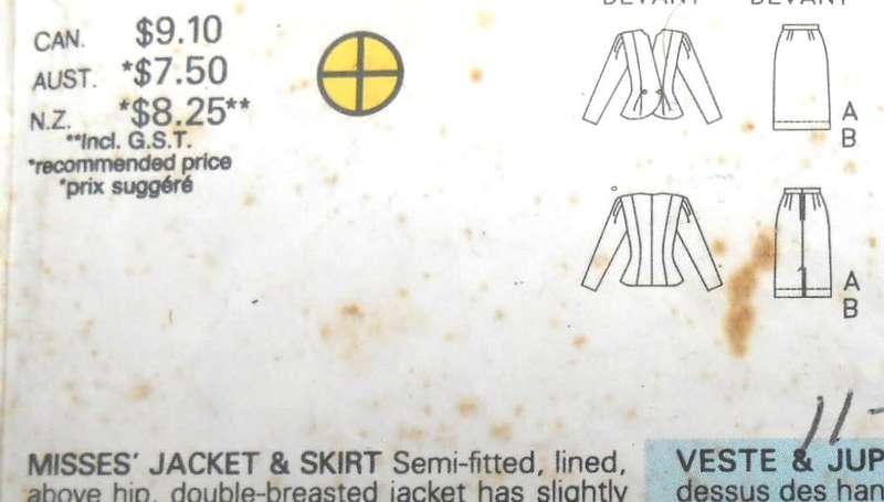 BUTTERICK 6959 JACKET & SKIRT SIZE 14-16-18 CUT TO SIZE 14 SEE LISTING