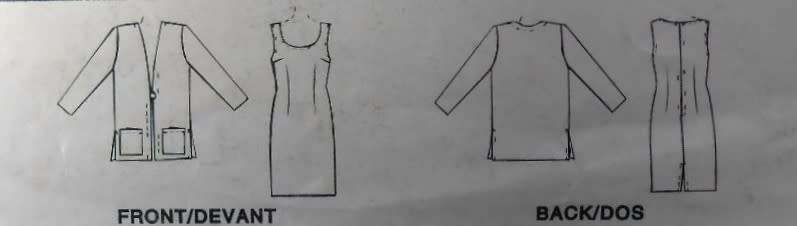 McCALLS  7388 UNLINED JACKET & DRESS SIZE 8-10-12-14 COMPLETE-NO SEWING INSTRUCTIONS SUPPLIED