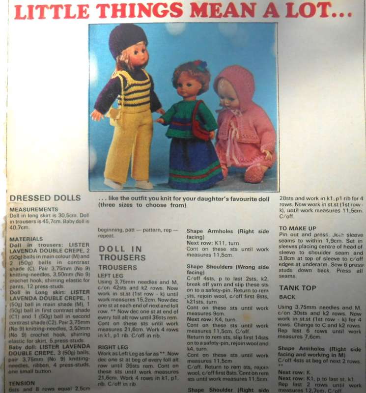 LITTLE THINGS MEAN A LOT...DRESSED DOLLS-IN THREE SIZES-YOUR FAMILY DECEMBER 1977