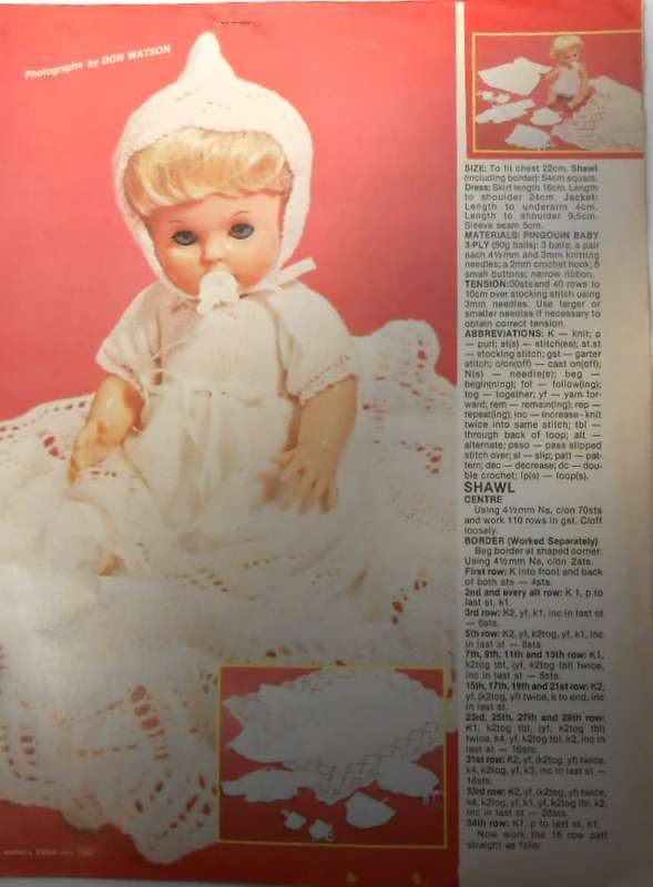 WELCOME LITTLE BABY-BABY LOVE DOLL LAYETTE-WOMEN`S VALUE JULY 1982