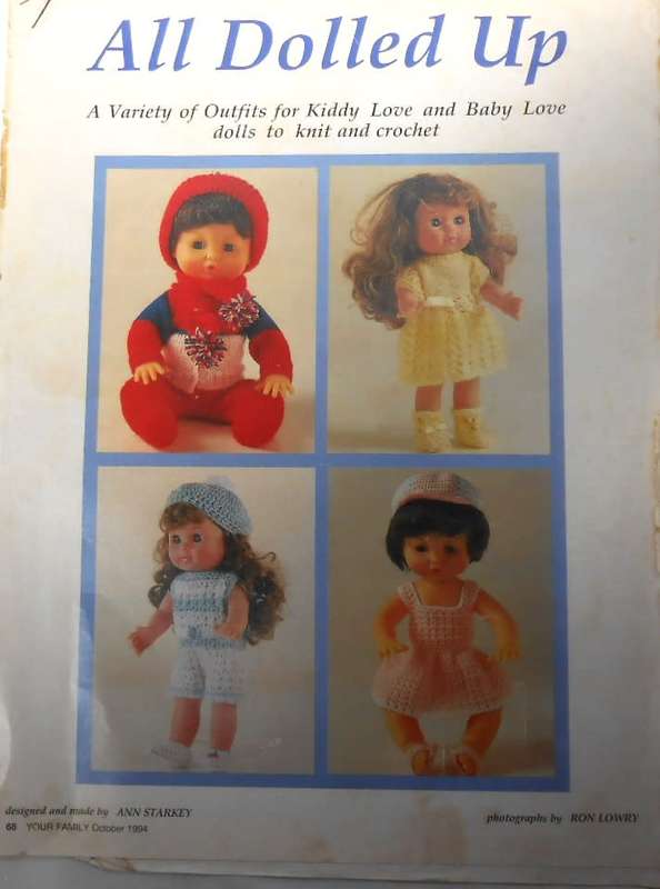 ALL DOLLED UP - 4 OUTFITS FOR KIDDY LOVE & BABY LOVE DOLLS -YOUR FAMILY OCTOBER 1994