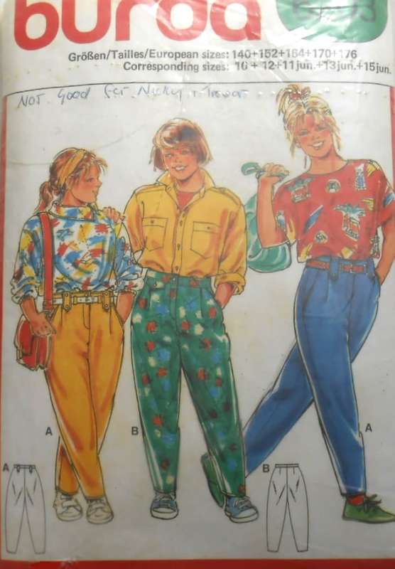 BURDA 6203 TEEN PANTS SIZE 10-12-11 jun-13 jun-15 jun SEE LISTING
