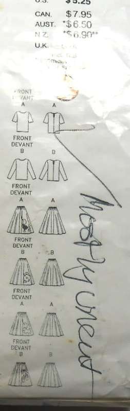 BUTTERICK 4285 GIRLS CLOSE FITTING PULLOVER TOP AND CIRCLE SKIRT SIZE 6-18 COMPLETE-MOSTLY UNCUT