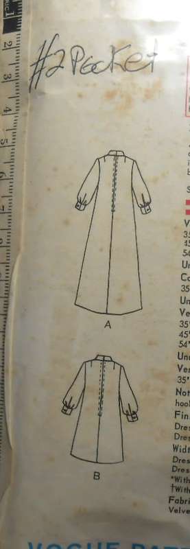 VOGUE 7460 ONE PIECE MATERNITY DRESS SIZE 12 BUST 34 - NO POCKET PATTERN  SUPPLIED-ZIPLOC