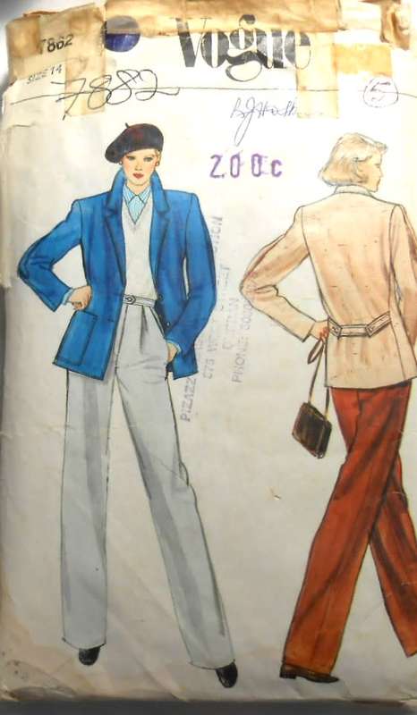 VOGUE 7862 JACKET-PANTS SIZE 14 SEE LISTING-ZIPLOC