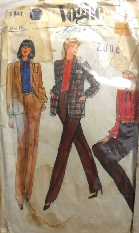 VOGUE 7941 JACKET-PANTS SIZE 16 COMPLETE-ZIPLOC