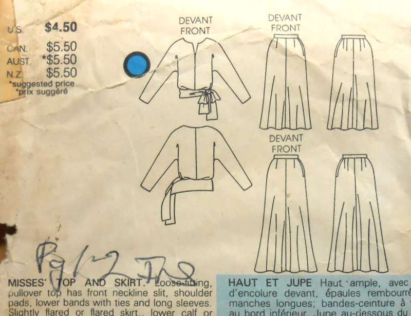 VOGUE 9147 TOP & SKIRT SIZE 14-16 COMPLETE-PAGE 1 -2 SEWING INSTRUCTIONS NOT SUPPLIED-ZIPLOC
