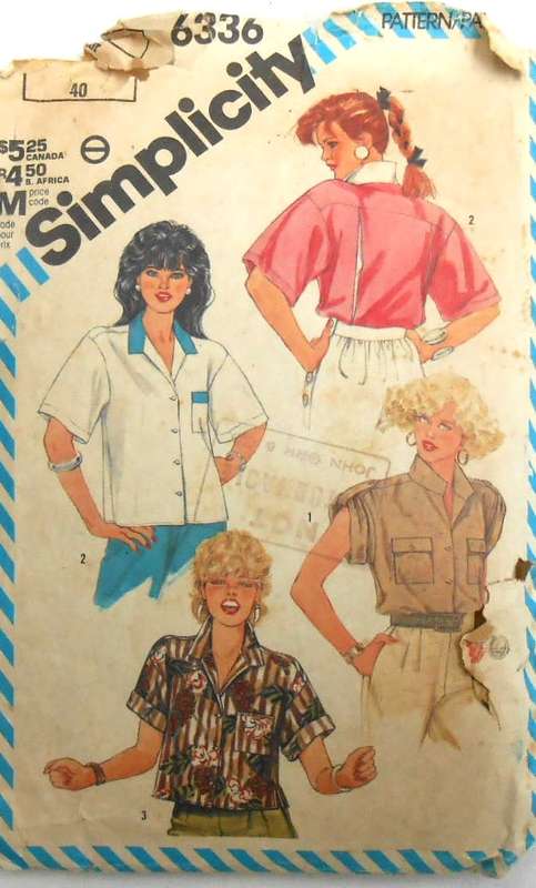 SIMPLICITY 6336 LOOSE FITTING SHIRTS SIZE 12 -COMPLETE-ZIPLOC