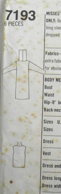 SIMPLICITY 7193 PULLOVER DRESS & VEST SIZE 10-12-14 COMPLETE-UNCUT-F/FOLDED