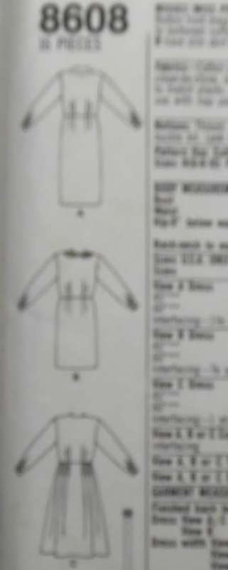 SIMPLICITY 8608 DRESS WITH FULL & SLIM SKIRT SIZE 18-20-22-COMPLETE-UNCUT-F/FOLDED