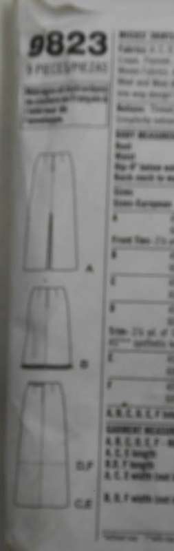 SIMPLICITY 9823 SET OF SKIRTS SIZE 16-18-20-22 COMPLETE-SEE LISTINGS